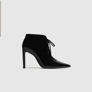 Zara Black Heel Booties US 8